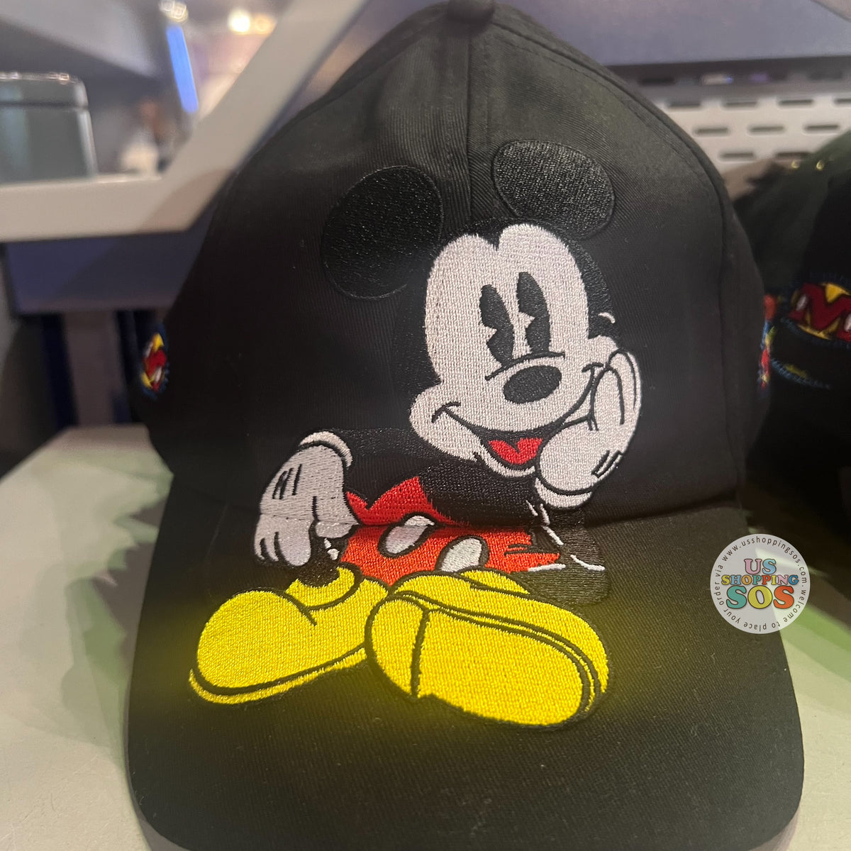 DISNEY Black Embroidered Baseball Cap Disney Interactive RARE Promotional Item Disney Mickey Mouse Hat Adult Baseball Cap w/ Ears Black  main image 3