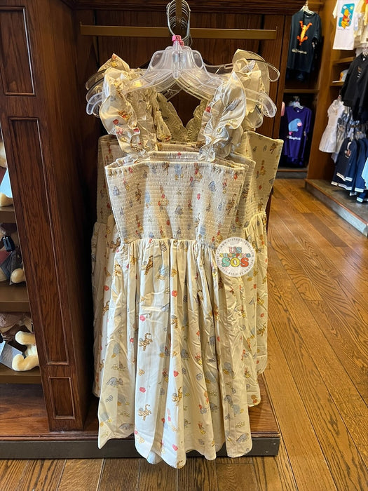 WDW - Epcot World Showcase United Kingdom 🇬🇧 - Her Universe 2026 Classic Pooh British Guard & Friends All-Over-Print Butter Yellow Woven Dress (Adult)
