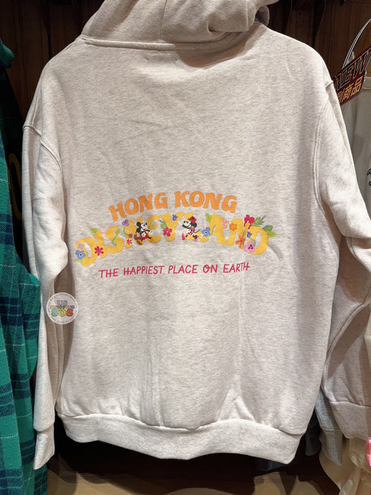 HKDL - Mickey & Friends with Flowers ‘Hong Kong Disneyland The Happiest Place on Earth’ Pullover Hoodie for Adults