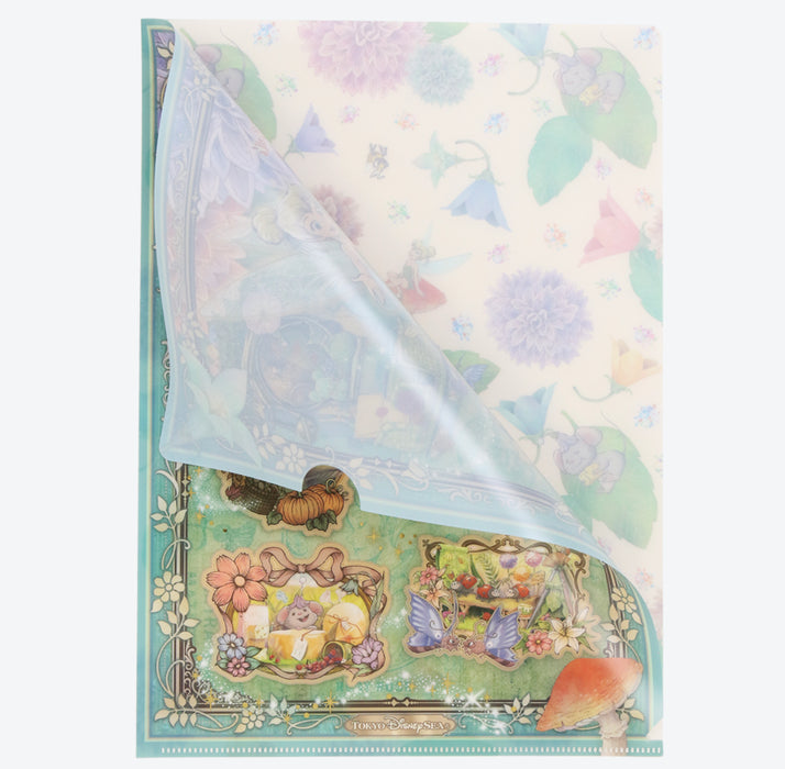 TDR - Fantasy Springs "Fairy Tinkerbell's Busy Buggy" Collection x Clear Holder & Stickers Set