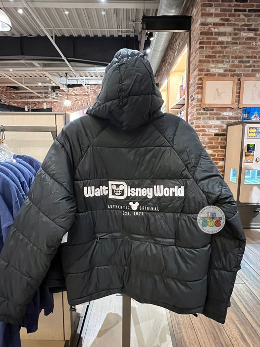 DLR/WDW - Park Logo Black Puffy Jacket (Adult)