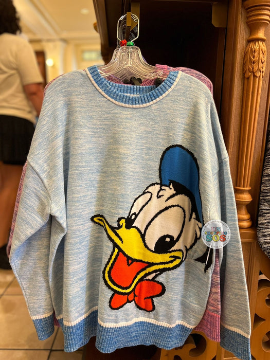 DLR/WDW - Donald Blue-and-White Marled Knit V-Neck Sweater (Adult)