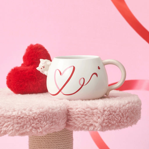 Starbucks China - Valentine’s Pink Kitty 2024 - 17O. Mei Kitty Ceramic Mug 355ml