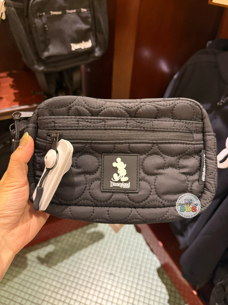 DLR/WDW - Mickey Mouse Quilted Icon Headband Friendly Black Fanny Pack