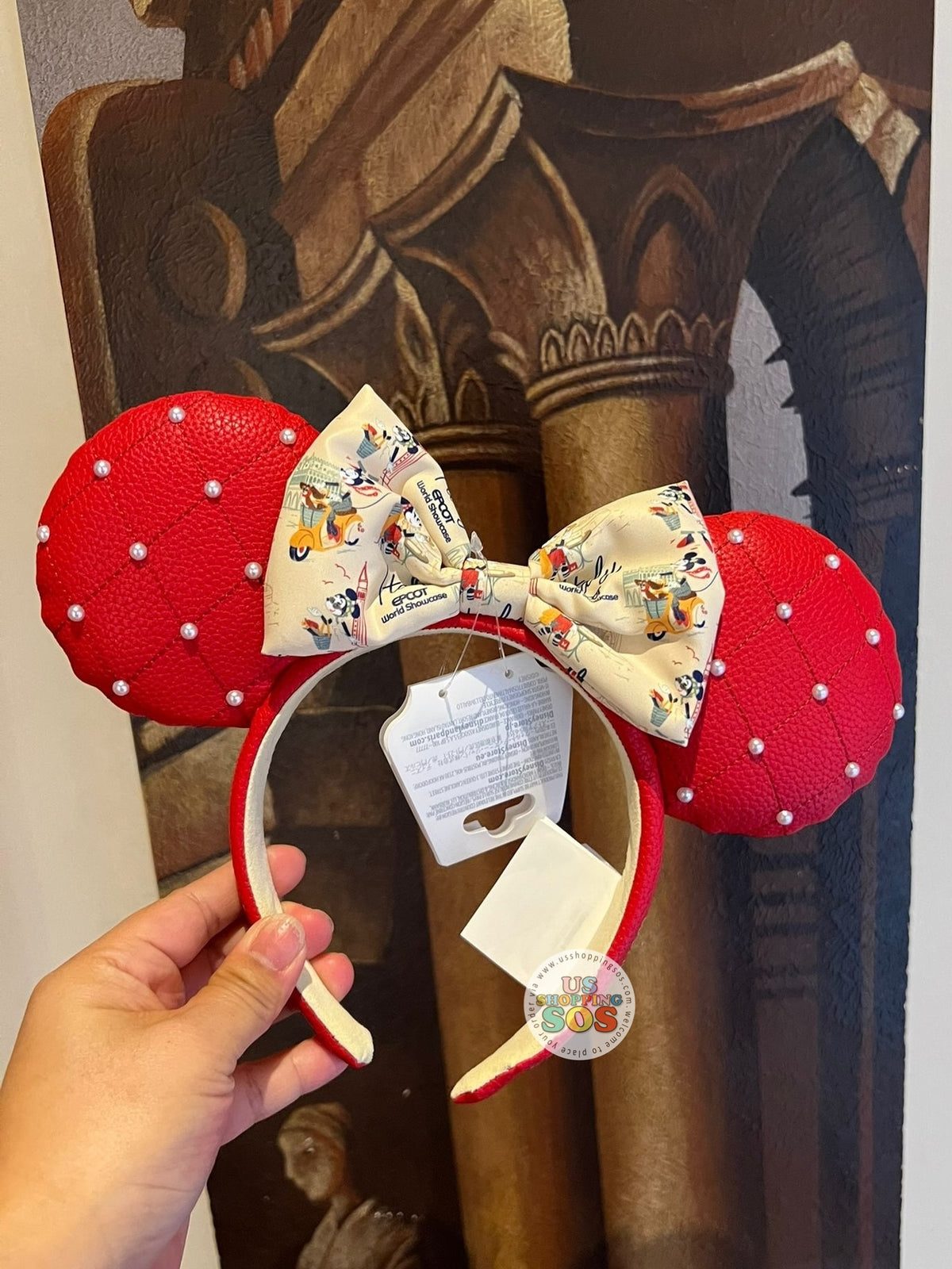 2025 Disney Park EPCOT Italy Collection Minnie Mouse Faux Leather Headband New Minnie Italy Merchandise Collection Including Minnie Ear  main image 2