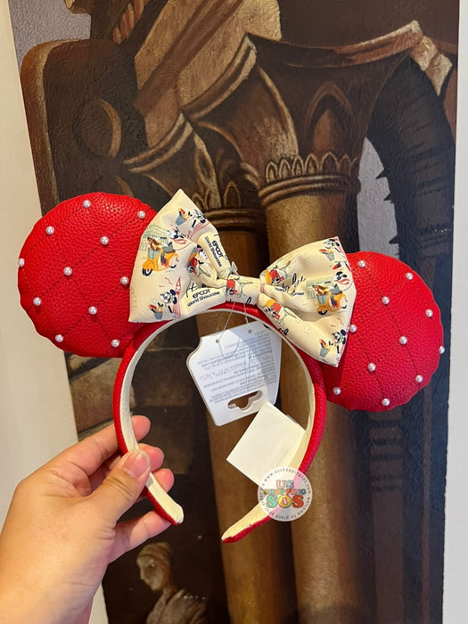WDW - Epcot World Showcase Italy - Minnie Me Time 2025 - Minnie Red Synthetic Leather Pearl Ear Headband