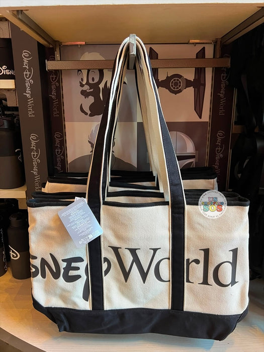 WDW Exclusive - Logo Mania 2026 Parks After Dark - Black Walt Disney World Canvas Tote Bag