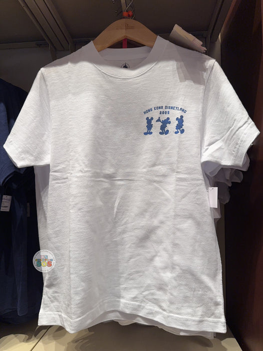 HKDL - Mickey Mouse "Hong Kong Disneyland EST. 2005" Indigo T Shirt Color: White (Adults)