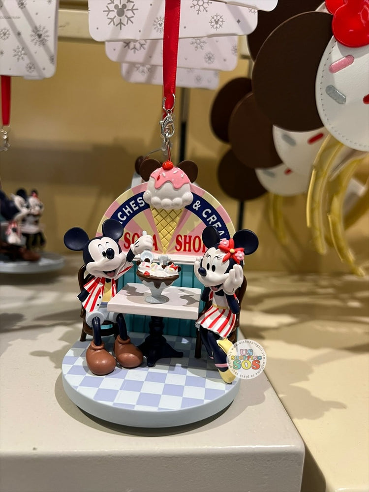 WDW - Disney’s Beach Club Resort 2026 - Beach & Cream Soda Shop Mickey & Minnie Ornament