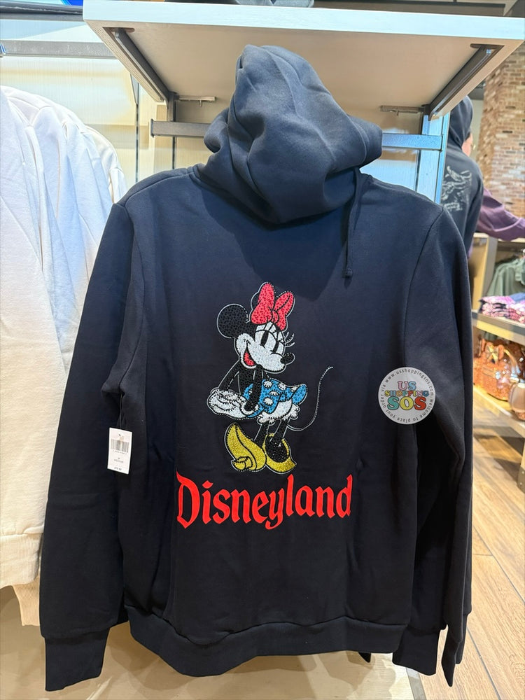 DLR/WDW - Minnie Mouse Rhinestone Park Logo Black Hoodie Jacket (Adult)