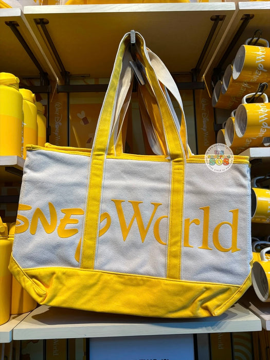 WDW Exclusive - Logo Mania 2026 Popcorn on Main Street - Bright Yellow Walt Disney World Canvas Tote Bag