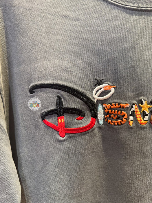 HKDL - Embroidered Disney Characters Hong Kong Disneyland T Shirt for Adults