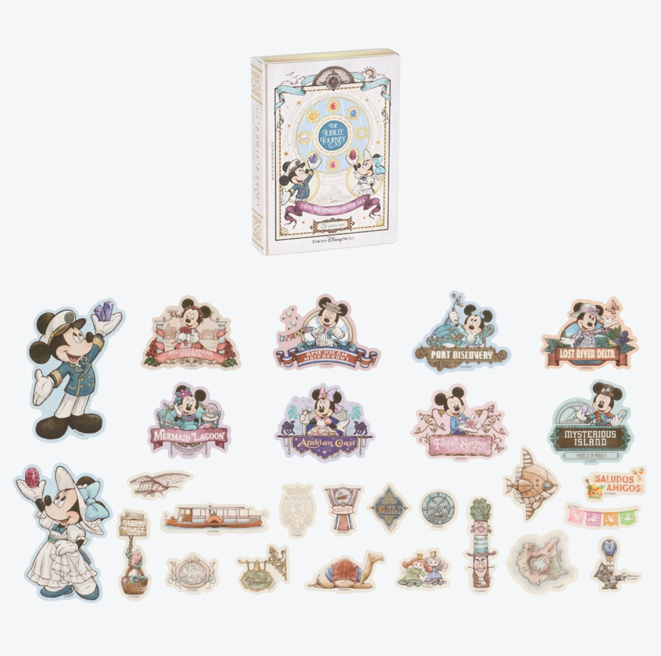 TDR - Tokyo DisneySea 25th Anniversary "The Jubilee Journey" x Mickey & Minnie Mouse Stickers Set (Release Date: May 25, 2026)