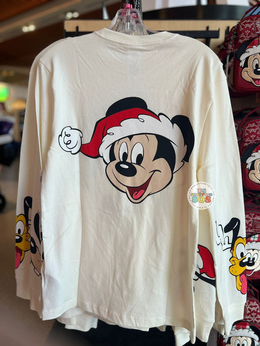 DLR/WDW - Christmas 2025 - Santa Donald & Friends Cream Long Sleeve Tee (Adult)