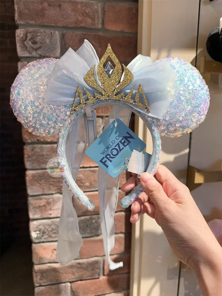 HKDL - World of Frozen 1st Anniversary Queen Elsa Sequin & Ribbon Ear Headband