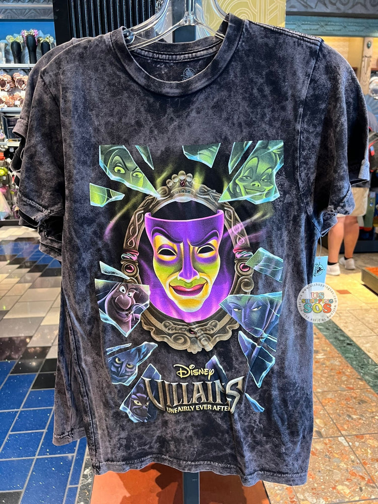 WDW - Disney Villains Unfairly Ever After - Magic Mirror Wash Black T-shirt