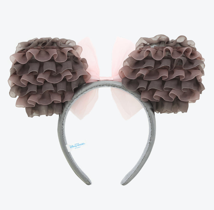 TDR - Minnie Mouse Ruffle ‘Black & Brown’ Ears Headband (Release Date: Apr 17, 2025)