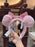 HKDL - Minnie Mouse Sequin Bow Fluffy Ear Headband (Color: Pink)