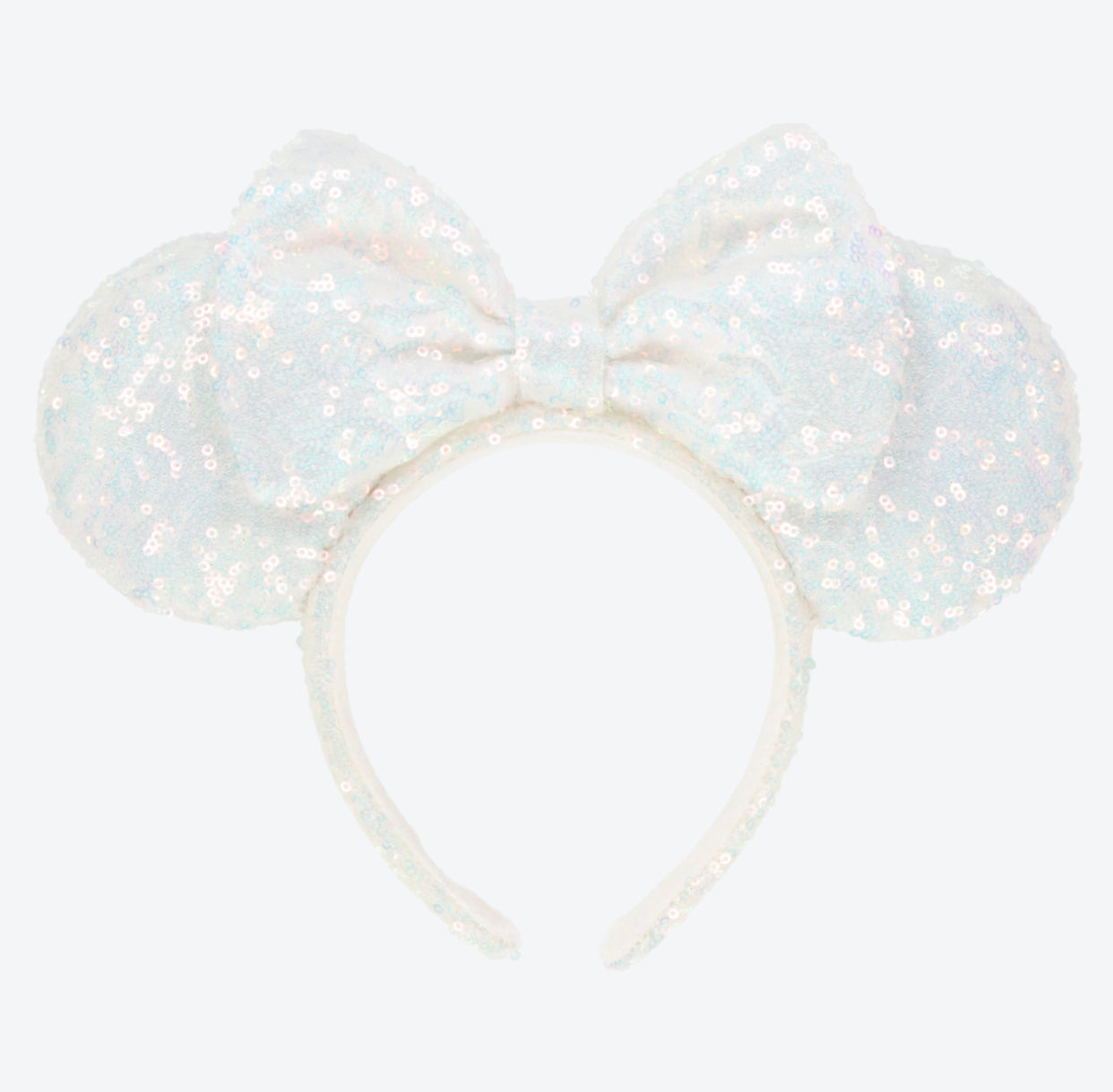 TDR - Minnie Mouse "Sparkling White" Sequin Bow Ear Headband (Release Date: July 18, 2024)
