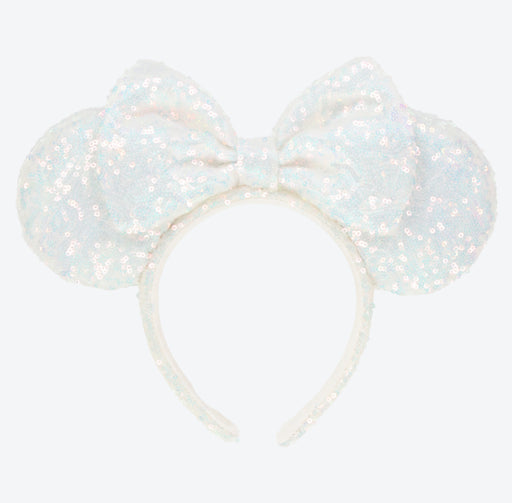 TDR - Minnie Mouse "Sparkling White" Sequin Bow Ear Headband (Release Date: July 18, 2024)
