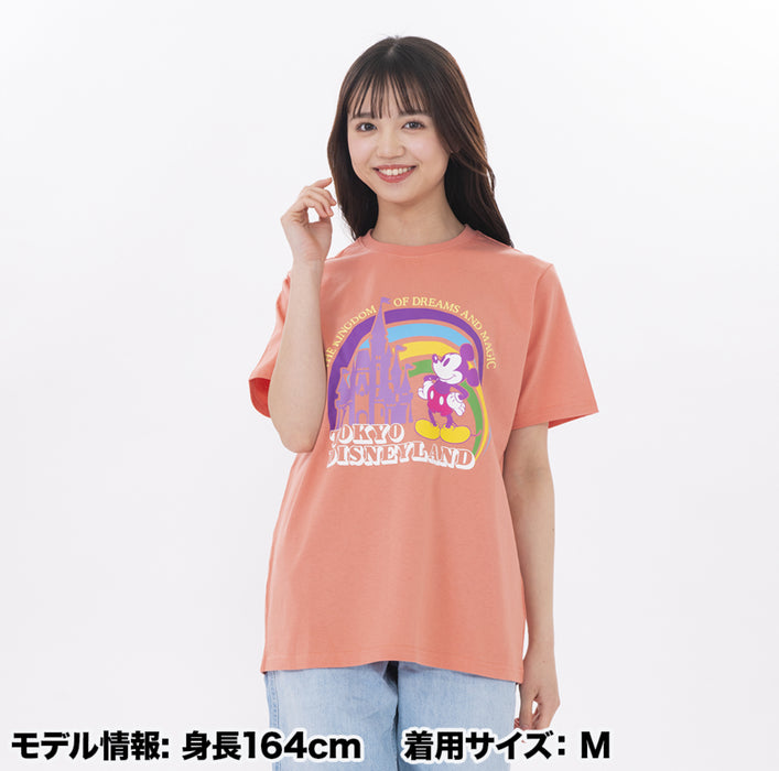 TDR - Mickey Mouse & Cinderella Castle Cute Graphics T Shirt for Adults Color: Orange (Release Date: April 18)