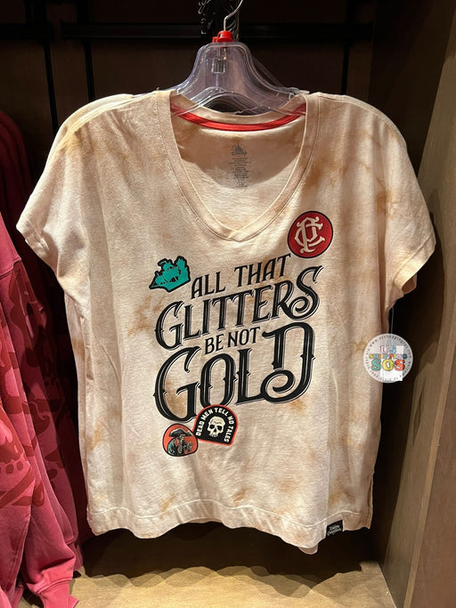 DLR/WDW - Pirates of the Caribbean - “All that Glitters Be Not Gold” Wash Beige V-Neck Tee (Adult)