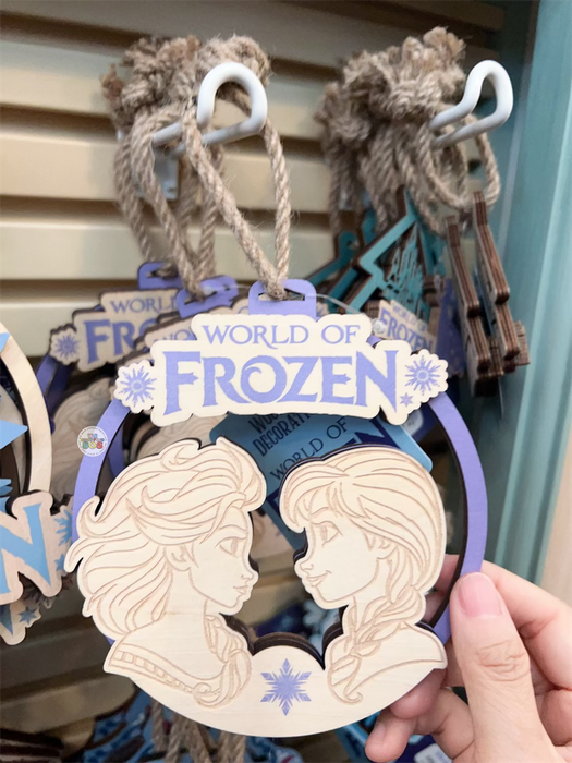 HKDL - World of Frozen Anna & Elsa Wooden Ornament