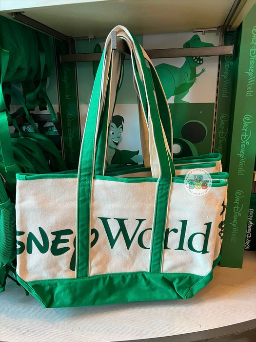 DLR/WDW - Logo Mania 2026 The Tiki Tiki Tiki Room - Emerald Green Park Logo Canvas Tote Bag