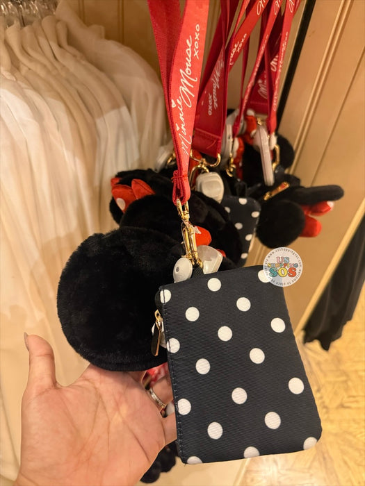 DLR/WDW - Minnie Mouse Fluffy Face Icon Pouches Wristlet