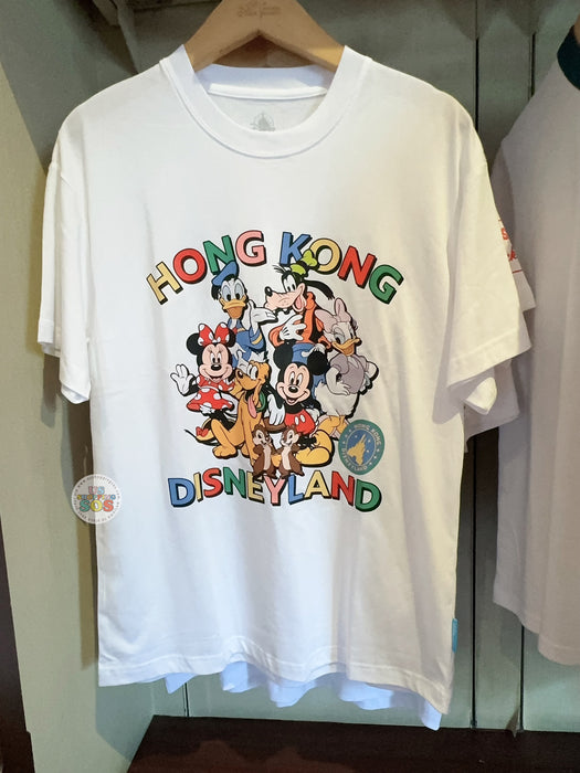 HKDL - Mickey & Friends "Hong Kong Disneyland" Colorful Wordings T Shirt for Adults Color: White