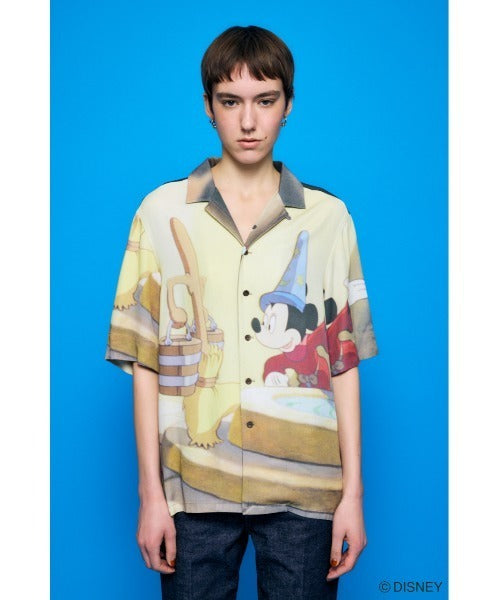 Japan Exclusive - Disney SERIES CREATED by MOUSSY x Retro Fantasia Mickey Mouse Famous Scene Shirt for Adults (Color: Beige)