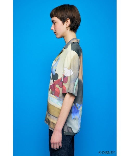 Japan Exclusive - Disney SERIES CREATED by MOUSSY x Retro Fantasia Mickey Mouse Famous Scene Shirt for Adults (Color: Beige)