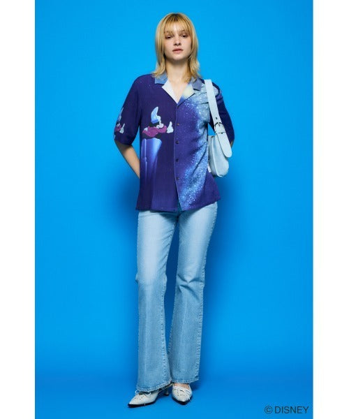 Japan Exclusive - Disney SERIES CREATED by MOUSSY x Retro Fantasia Mickey Mouse Famous Scene Shirt for Adults (Color: Navy)