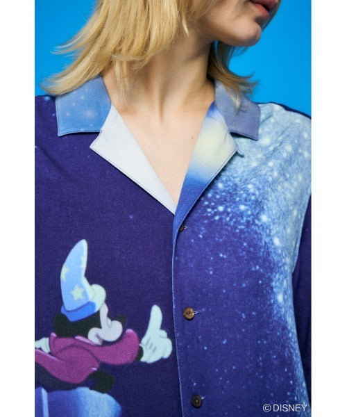 Japan Exclusive - Disney SERIES CREATED by MOUSSY x Retro Fantasia Mickey Mouse Famous Scene Shirt for Adults (Color: Navy)