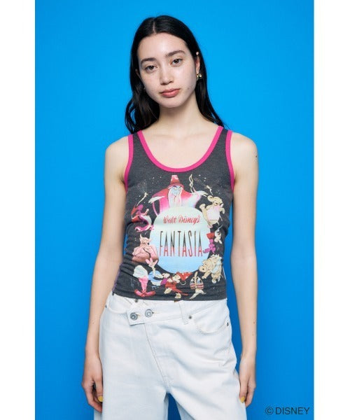 Japan Exclusive - Disney SERIES CREATED by MOUSSY x Retro Fantasia Mickey Mouse Poster Tank Top (Color: Black)