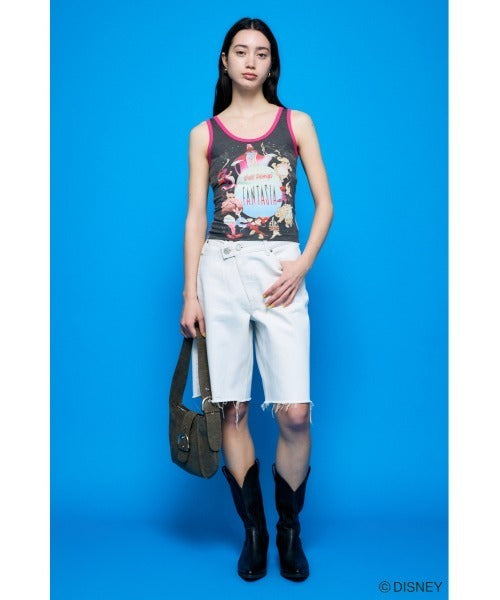 Japan Exclusive - Disney SERIES CREATED by MOUSSY x Retro Fantasia Mickey Mouse Poster Tank Top (Color: Black)