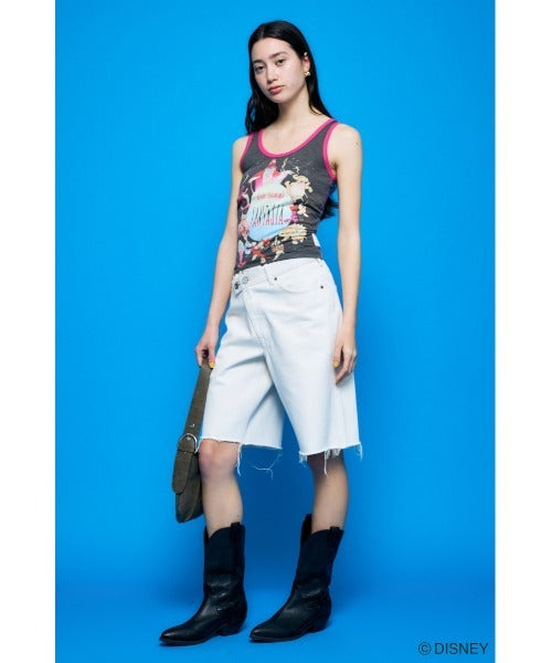 Japan Exclusive - Disney SERIES CREATED by MOUSSY x Retro Fantasia Mickey Mouse Poster Tank Top (Color: Black)