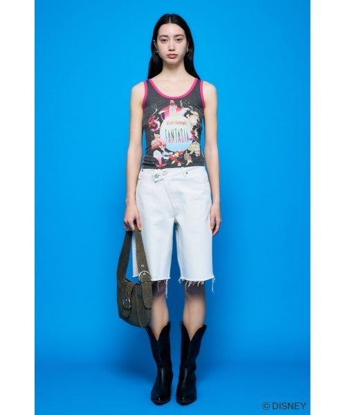 Japan Exclusive - Disney SERIES CREATED by MOUSSY x Retro Fantasia Mickey Mouse Poster Tank Top (Color: Black)