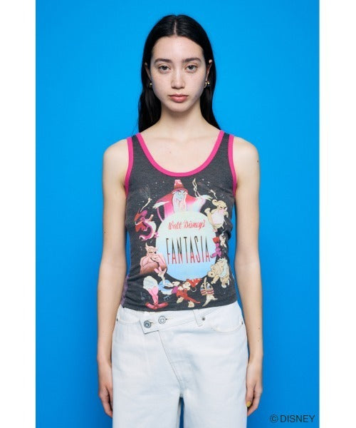Japan Exclusive - Disney SERIES CREATED by MOUSSY x Retro Fantasia Mickey Mouse Poster Tank Top (Color: Black)