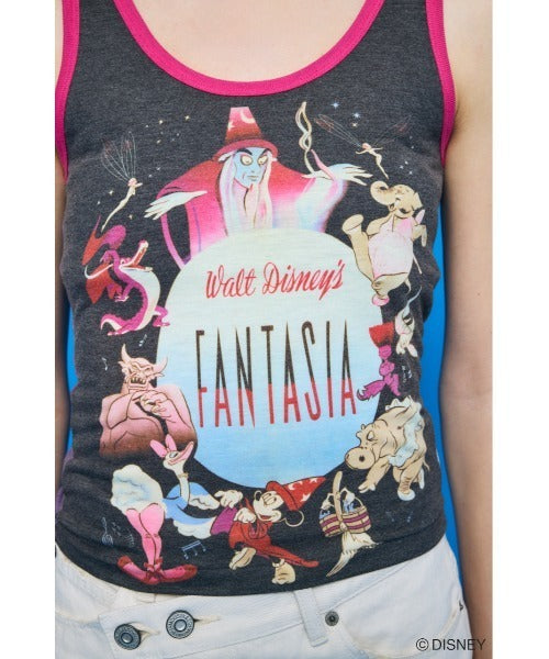 Japan Exclusive - Disney SERIES CREATED by MOUSSY x Retro Fantasia Mickey Mouse Poster Tank Top (Color: Black)
