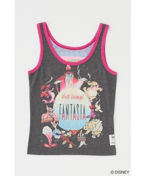 Japan Exclusive - Disney SERIES CREATED by MOUSSY x Retro Fantasia Mickey Mouse Poster Tank Top (Color: Black)