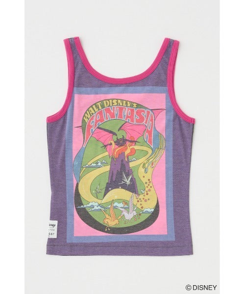 Japan Exclusive - Disney SERIES CREATED by MOUSSY x Retro Fantasia Mickey Mouse Poster Tank Top (Color: Black)