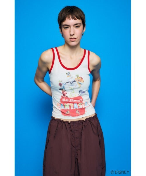 Japan Exclusive - Disney SERIES CREATED by MOUSSY x Retro Fantasia Mickey Mouse Poster Tank Top (Color: White)