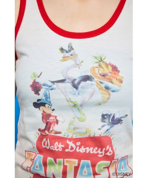 Japan Exclusive - Disney SERIES CREATED by MOUSSY x Retro Fantasia Mickey Mouse Poster Tank Top (Color: White)