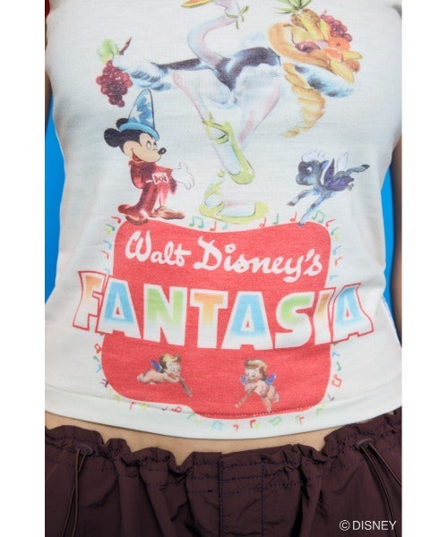 Japan Exclusive - Disney SERIES CREATED by MOUSSY x Retro Fantasia Mickey Mouse Poster Tank Top (Color: White)