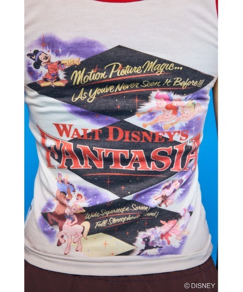 Japan Exclusive - Disney SERIES CREATED by MOUSSY x Retro Fantasia Mickey Mouse Poster Tank Top (Color: White)