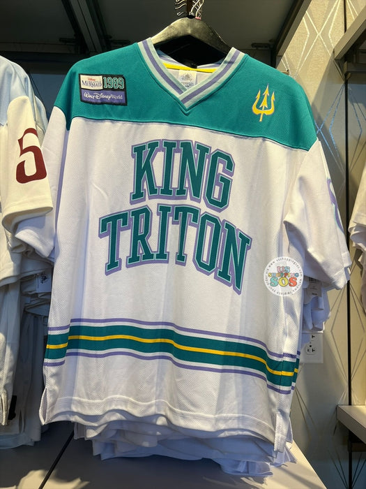DLR/WDW - The Little Mermaid - King Triton Park Logo White/Teal Sport Jersey (Adult)