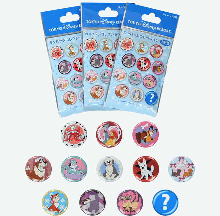 TDR - Tokyo Disney Resort Disney Dog and Cat Mystery Button Badges