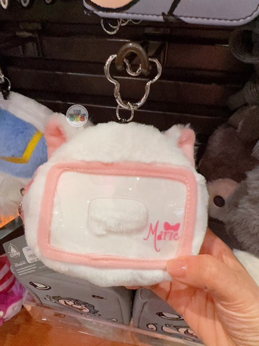 HKDL - Marie "Back" Plushy Card Holder with Retractable Reel & Keychain