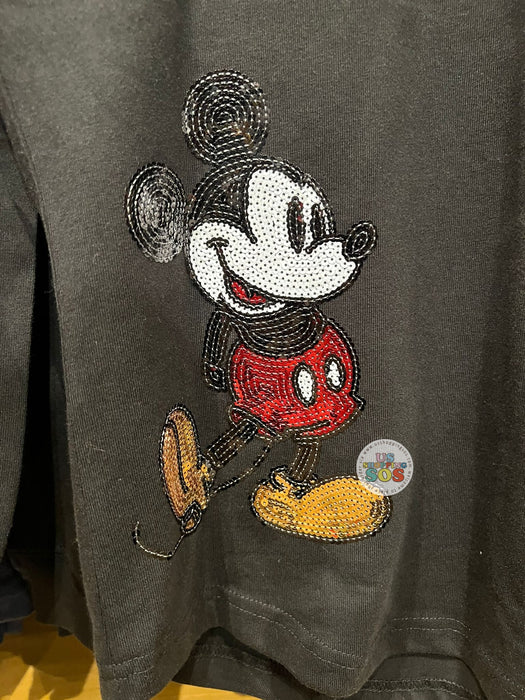 DLR/WDW - Spirit Jersey Classic Mickey Sequin Park Logo Black Pullover (Adult)